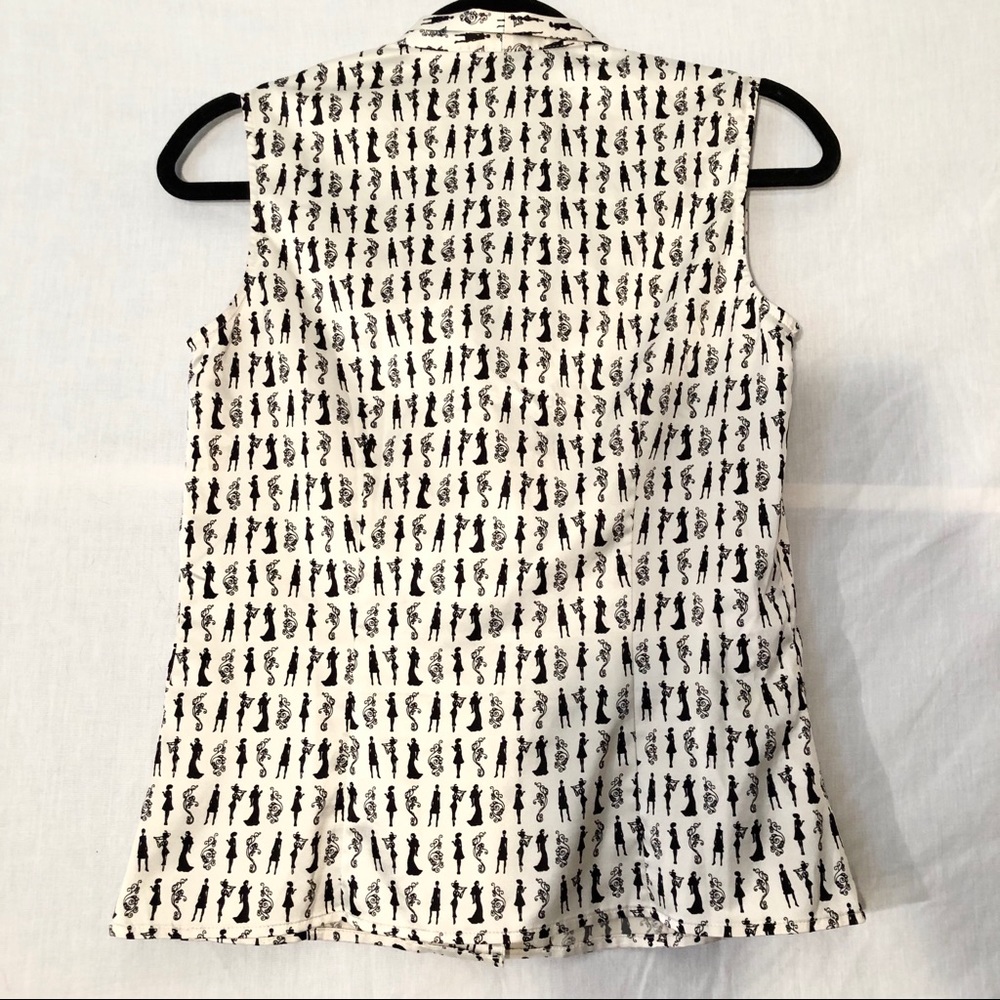 TAHARI SLEEVELESS SILHOUETTE BUTTON DOWN - Picture 4 of 5